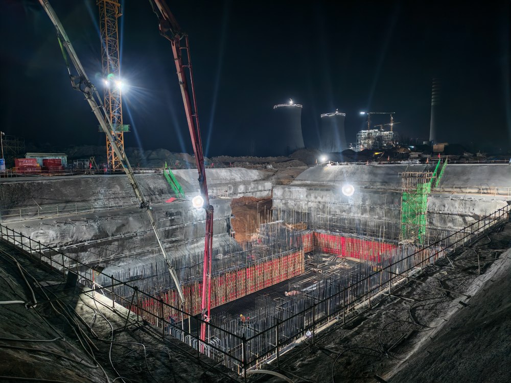 36小時(shí)澆筑3859方混凝土，陜煤建設(shè)韓城分公司土建十六項(xiàng)目部以“硬核”實(shí)力鑄就信陽(yáng)電廠鋼鐵脊梁
